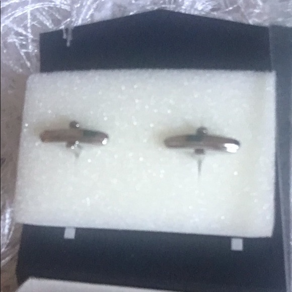 New in Box Dual Monocle Monogrammed “M” Cufflinks Silver Tone - Picture 3 of 4